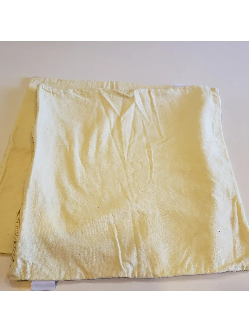Calvin Klein Throw Pillow Covers QTY 2 Pale Yellow Gold Metallic Thread Flowers